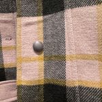 Urban Outfitters Green Yellow Cream Plaid Sherpa Collar Trucker Jacket Sz Small Photo 8