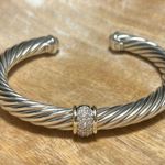 David Yurman Cable Station Bracelet Sterling 18K Yellow Gold & Pavé Diamonds Photo 3