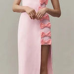 BHLDN  Anthropologie Lea Strapless Pink Bow Midi Dress L Photo 0