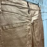 EXPRESS  Ladies Rose Gold High Waisted Metallic Coated Modern Straight Jeans NWT Photo 8