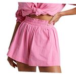 Showpo Terah Elasticated High Waisted Shorts Pink Casual Cotton Shorts US 12 Photo 0
