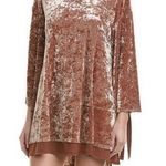 Hot As Hell HAH Phat City Crushed Velvet Bell Sleeve Mini Dress Tunic Pink Small Photo 0