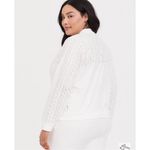 Torrid eyelet light gray lacy 4x full zip bomber jacket Photo 1