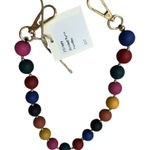 Italian Round Beaded Purse Handle 21” Long Colorful Gold Beads only Photo 0