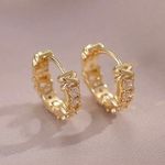 17mm CZ Small Gold Hoop Earrings for Women Photo 1