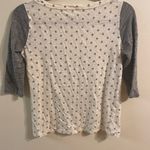 J.Crew Womens‎  Gray White Polka Dot 3/4 Sleeve Round Neck T-Shirt Size Small Photo 2