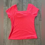Good Luck Gem Neon Pink Square Neck Top Photo 3