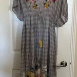Cost Plus World Market Grey Floral Embroidered Maxi Dress Photo 1