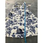 Blu Pepper  White And Blue‎ Sleeveless Floral Pattern Vneck Open Back Dress M Photo 8