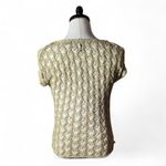 ISDA & CO Beige Crochet Knit Short Sleeve Top Size S Boho Photo 1