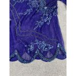 carlei lei sheer hand beaded vintage blouses scallop hem purple size 10 Photo 6