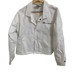 Champion  Crop White Coaches‎ Jacket Size Large Photo 1