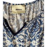 Anthropologie Elevenses XS Basia Romper Short Blue Paisley Rayon Jumpsuit White Photo 5