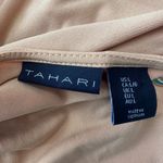 Tahari Long Sleeve Top Chain Detail V-Neck Blouse Elegant Gold Women Large Photo 4