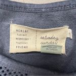 Anthropologie Saturday Sunday Blue Crochet Sweatshirt Womens S Casual Cinched Photo 5