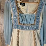 Gunne Sax by Jessica 70s Prairie Maxi Dress Blue Ivory Victorian Vintage 7 Photo 2