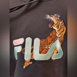 FILA  x Bandier Black Cropped Hoodie with Tiger Design Photo 4