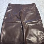 Babaton Aritzia Neo Vegan Leather Pants in Dark Chocolate Coffee Bean Sz 12 Photo 5