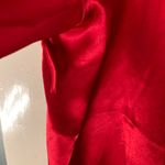 Red silk texture kimono with embroidered floral design XL Photo 3