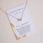 Tiny November Birthstone Necklace Gold Photo 1