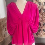 EXPRESS  Fuchsia Draped baby doll Blouse Photo 0