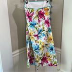 Mia Paluzzi Strapless Hibiscus Mini Dress Tropical Floral Print Size 2 Y2K Party White Photo 6