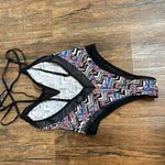 Victoria's Secret NWT  colorful patterned strappy one piece lingerie Photo 3