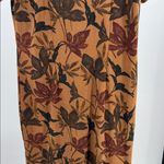 Vintage leaf print Brown Midi Dress 8 office neutral fall casual Photo 4