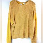 BKE  M Textured Pullover Long Sleeved Yellow Gold Knit Top Photo 0