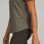 Lululemon  Love Crew Short Sleeve T-Shirt Synchronise Stripe Medium Olive White Photo 1