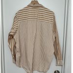 Gap  | Women's The Big Shirt Poplin Neutral Stripe Button Down Long Sleeve Shirt Photo 2
