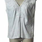 Rafaella Vintage  Sleeveless Beaded‎ Crochet Trim Top Photo 0