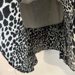 Who What Wear Black & White Animal Print Tiered Ruffle High Rise Midi Skirt 6 Photo 3