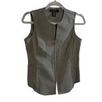 EXPRESS Women’s Stretch Full-Zip Vest – Gray Size 3/4 | Business Casual Workwear Photo 1