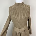 Calvin Klein  Sweater Dress Women Large Brown Belted Ribbed Knit‎ 3/4 Sleeve Slim Photo 11