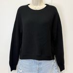 Vince  Wool Cashmere Ribbed Diagonal Sweater Crewneck Black Small Quiet Luxury Photo 5