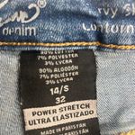 MOSSIMO Women’s Power Stretch Curvy Skinny Distressed Jeans Size 14 Short Blue Photo 8