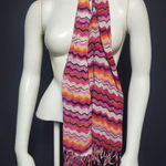 None Pink, Orange, & White Chevron Scarf Photo 0