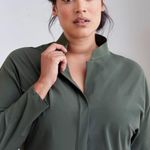 Aday Something Borrowed Long Sleeve Blouse Shirt Top Moss Green Size L Photo 2