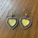 NWOT CONTEMPORARY HEART EARRINGS Silver Photo 0