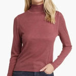 Madewell Maroon Semi Sheer Mock Neck Long Sleeve Top Photo 0