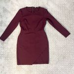1. State EUC  Burgundy Wine Long Sleeve Faux Wrap Mini Dress, Size M Photo 2