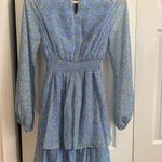 Japna  Light Blue and Yellow Floral Mini Dress Size M Photo 4