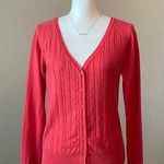 AMBIANCE | Red Orange Cardigan Sweater Sz M Size M Photo 0