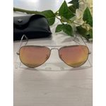 Ray-Ban  Aviator Sunglasses Rose Gold Mirror Lens Silver Frame with‎ Case Photo 2