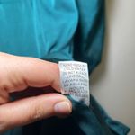 Entro  Womens Mini Dress Size M Teal Long Sleeve Square Neck Ruched Party elegant Photo 7