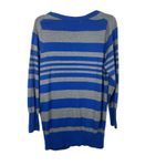 JCP Cashmere Blend Cardigan 1X Blue Gray Stripe Long Sleeve Button Front NWT Photo 1