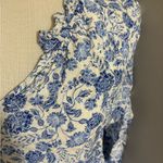 Old Navy New  Women'sBlue Floral Print LS Open Neck Long Sleeve Photo 1