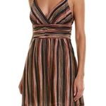 BCBGeneration Multicolored Striped Spaghetti Strap Dress V Neck New Sz 4 Photo 5
