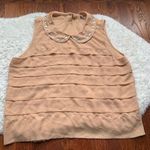 Charlotte Russe Tan ruffle Tier Peter Pan collar sleeveless blouse Photo 0